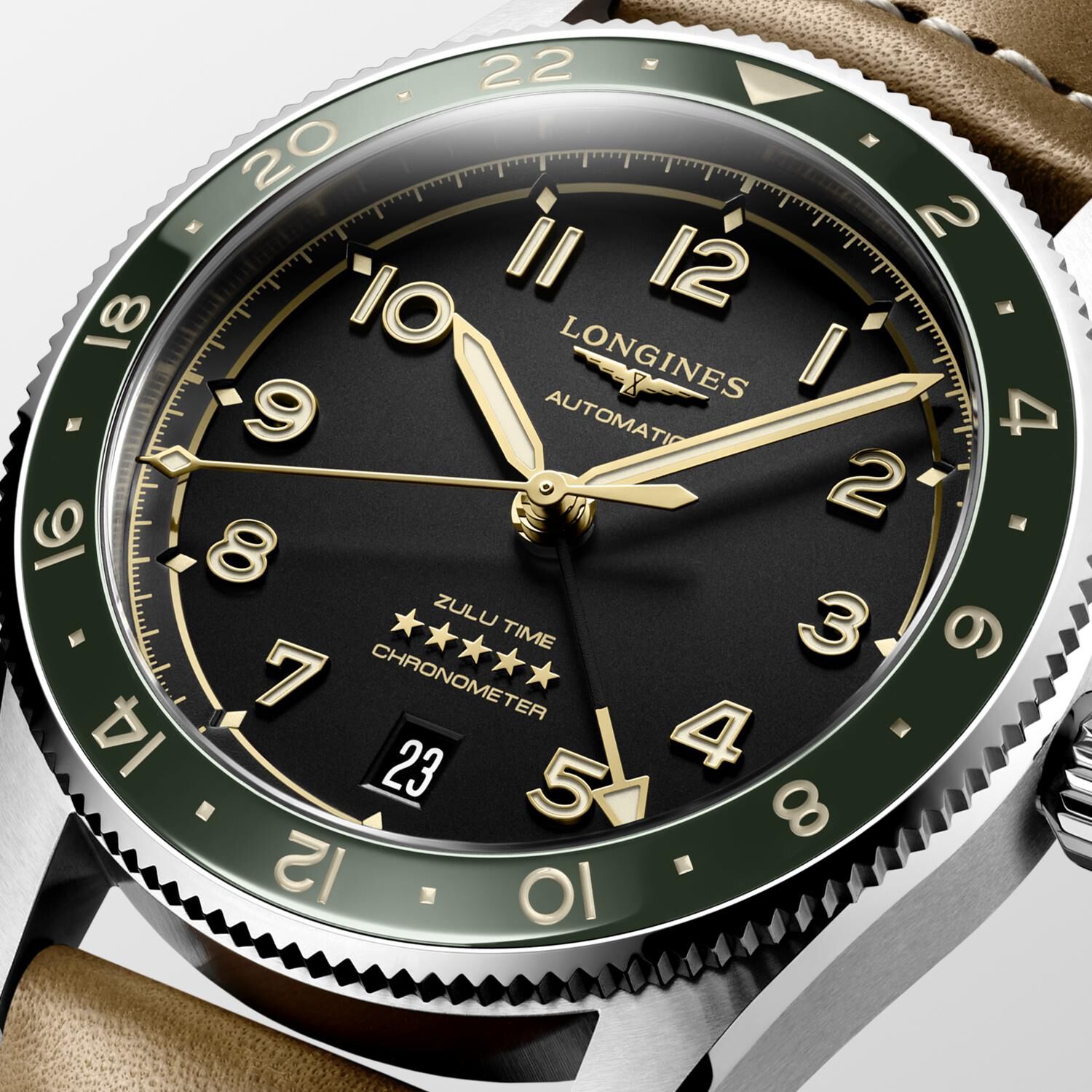 Longines Spirit Zulu Time Automatic GMT 39 mm Stainless Steel